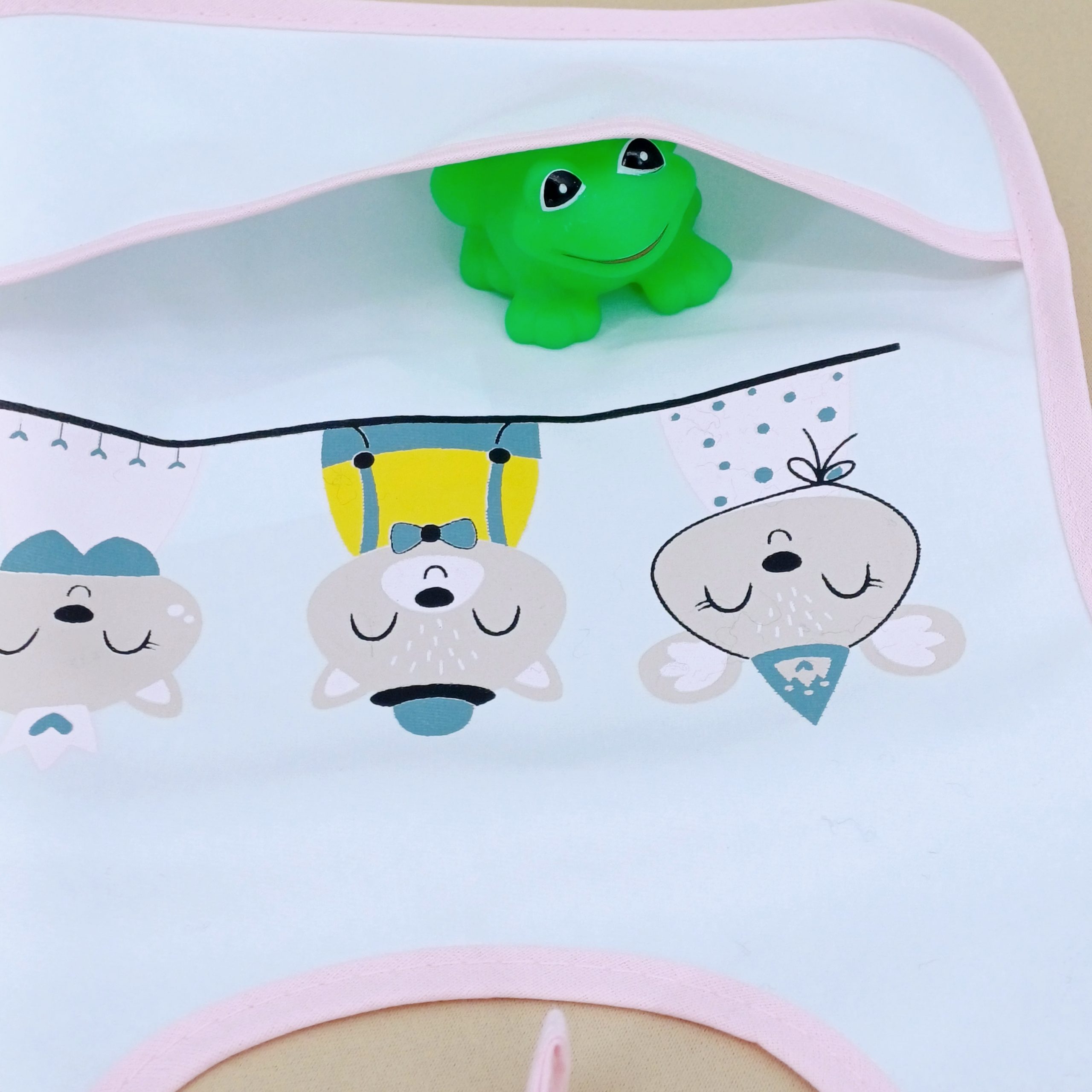 Bavoir imperméable pour bébé (6-12 mois) avec poche récupératrice