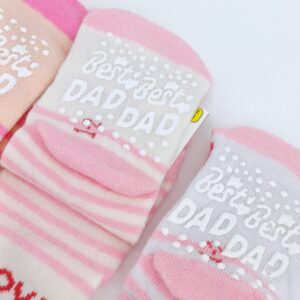 Lot de 4 paires de chaussettes bébé avec inscription « I Love My Dad » et semelle antidérapante