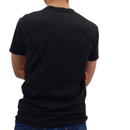 T-shirt noir homme avec motif en relief « Thick Metal – Custom Bike Chicago »