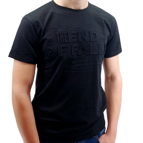 T-shirt noir homme avec inscription en relief « THE END OF FALLIN »