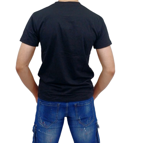 T-shirt noir homme avec inscription en relief « THE END OF FALLIN »