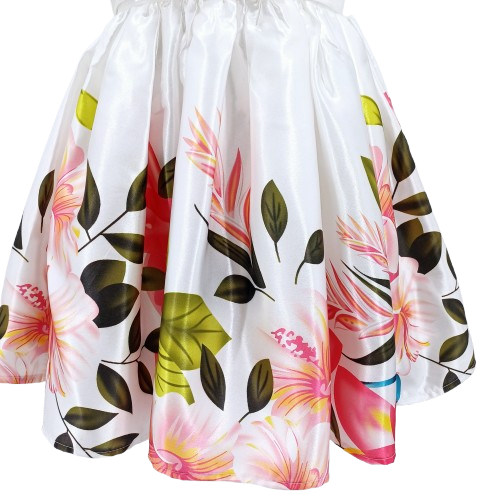 Robe blanche pour fille avec imprimé floral coloré