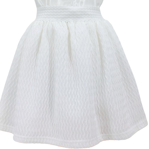 Jupe blanche texturée pour fille – Élégante et confortable