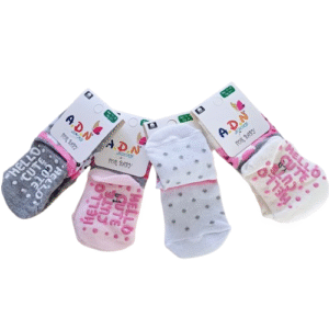 Lot de 5 chaussettes bébé fille avec motifs pois et message « Hello Cute » – tailles 0 à 12 mois