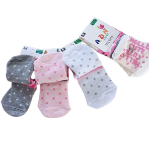 Lot de 5 chaussettes bébé fille avec motifs pois et message « Hello Cute » – tailles 0 à 12 mois