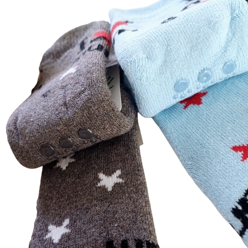 Lot de chaussettes bébé "I love mum" avec semelle antidérapante – Taille 0-1 an – 4 paires