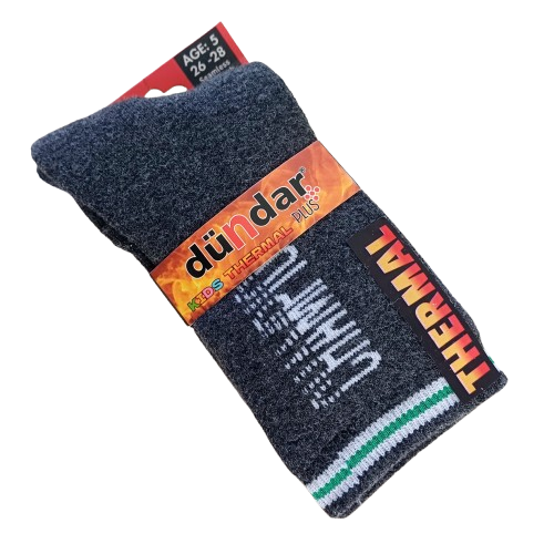 Chaussette thermique enfant Dündar – 5 ans – Coton chaud – Coloris variés – À l’unité