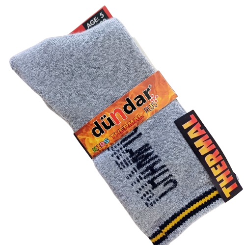 Chaussette thermique enfant Dündar – 5 ans – Coton chaud – Coloris variés – À l’unité