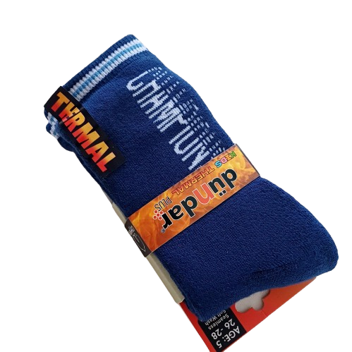 Chaussette thermique enfant Dündar – 5 ans – Coton chaud – Coloris variés – À l’unité