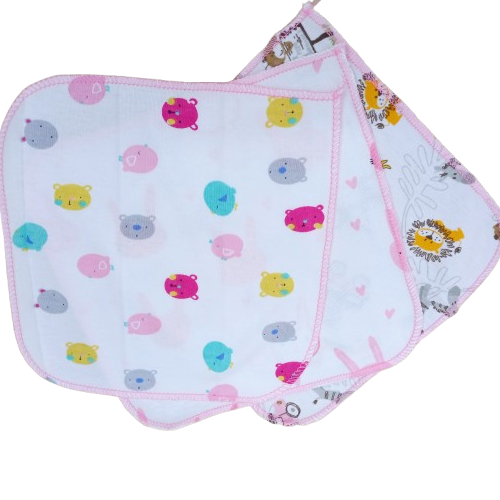 Lot de 3 mouchoirs bébé doux en tissu – Motifs lapins et animaux