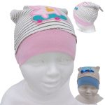 Bonnet bébé rayé 6–12 mois – Dinosaure brodé – Coton doux – Rose ou bleuBonnet bébé rayé 6–12 mois – Dinosaure brodé – Coton doux – Rose ou bleu