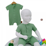 Barboteuse verte été bébé en coton bio