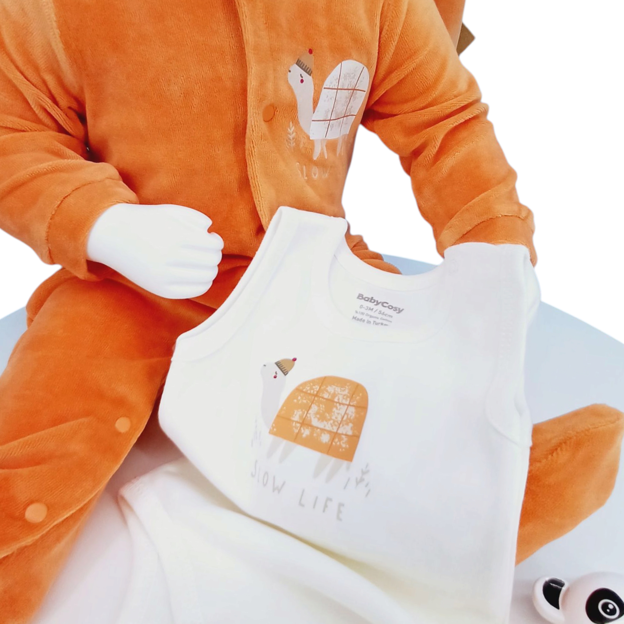 Set Tortue Douceur – Pyjama velours + body – 0 à 9 mois