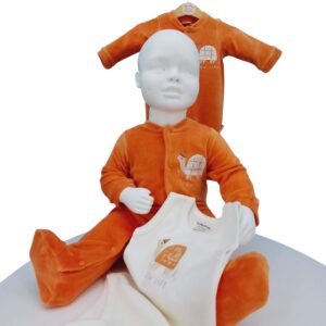 Set Tortue Douceur – Pyjama velours + body – 0 à 9 mois