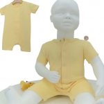 Barboteuse jaune clair bébé en coton bio – 3 à 24 mois