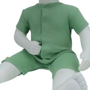 Barboteuse verte été bébé en coton bio