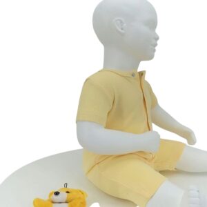 Barboteuse jaune clair bébé en coton bio – 3 à 24 mois