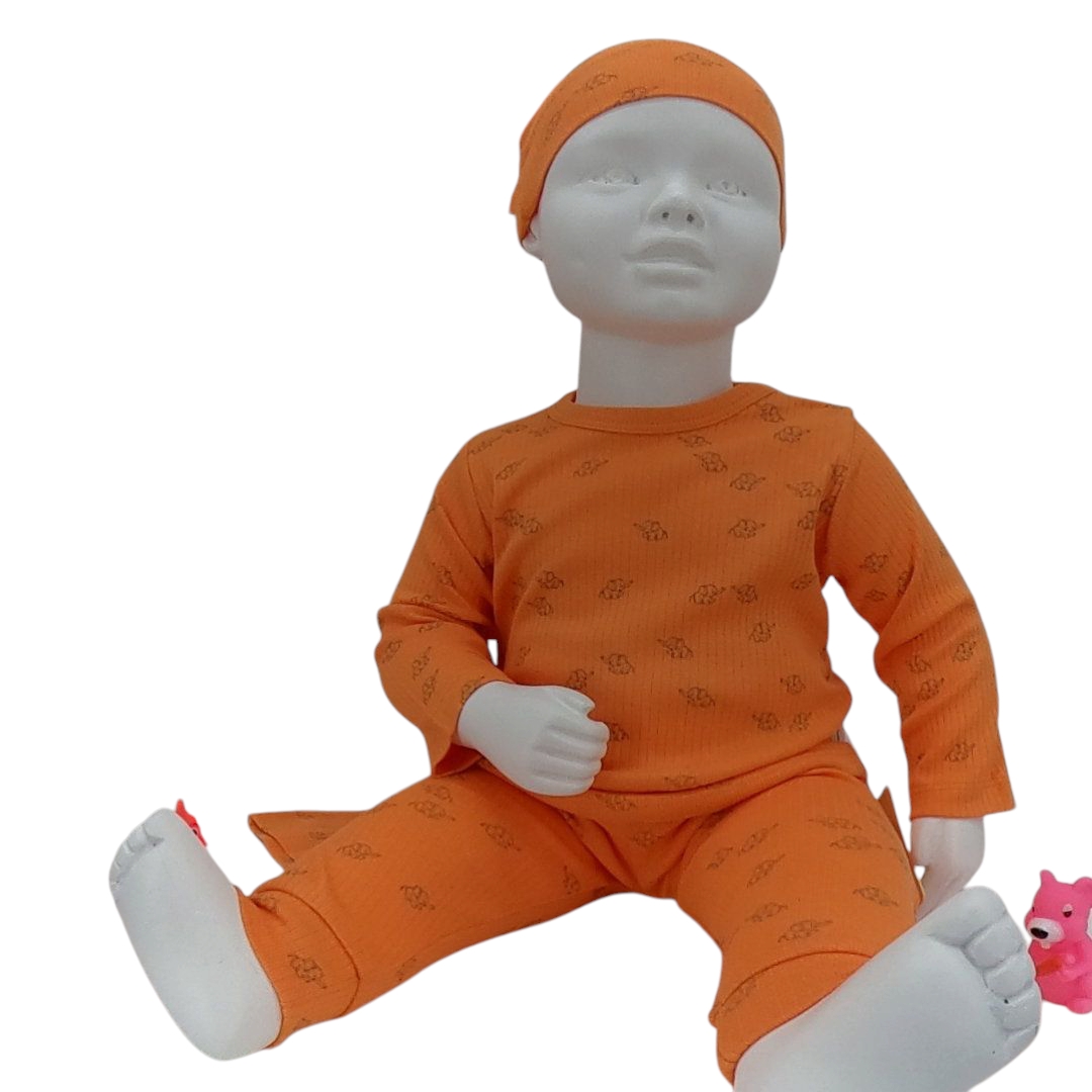 Ensemble bébé abricot 3 pièces pour 3 à 24 mois