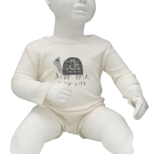 Ensemble bébé 3 pièces motif tortue Slow Life, body, gilet et pantalon