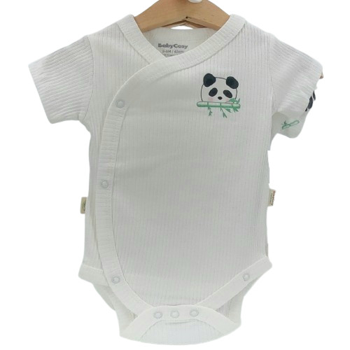Lot de 2 bodies bébé coton bio avec manches courtes – motif panda