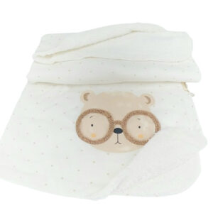 Couverture bébé chaude coton bio avec motif ourson Baby WOO