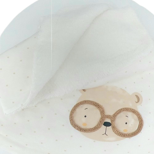 Couverture bébé chaude coton bio avec motif ourson Baby WOO