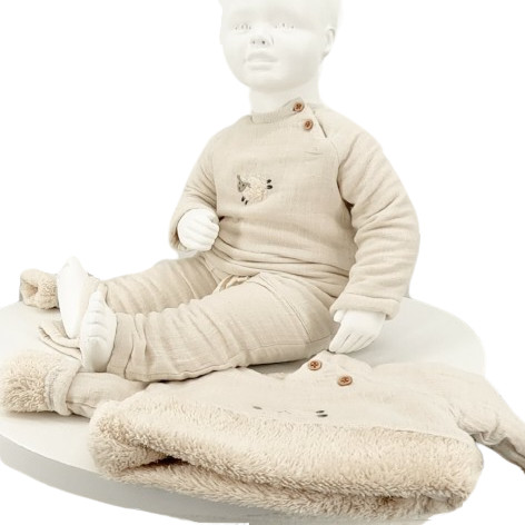ensemble bébé hiver 2 pièces en coton chaud avec broderie mouton