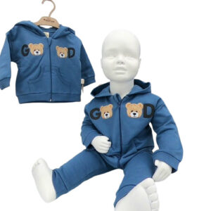 Ensemble bébé coton bio à capuche – 2 pièces Ourson GOOD 3–24 mois