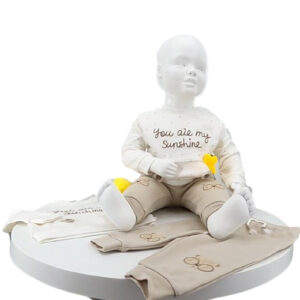 ensemble bébé coton bio 2 pièces – sweat “you are my sunshine” et pantalon motif ours