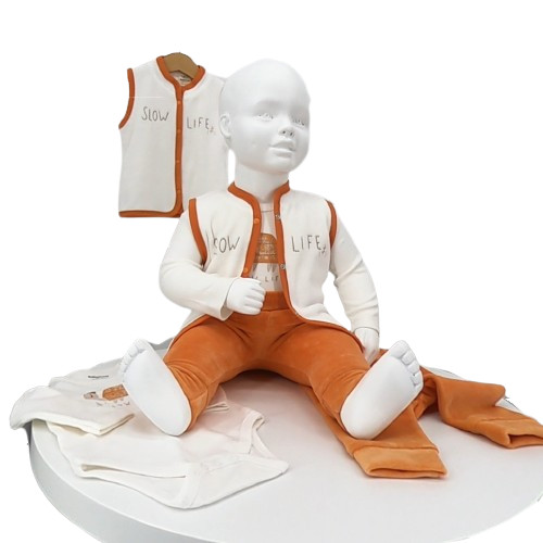 ensemble bébé 3 pièces Slow Life – body, gilet et pantalon
