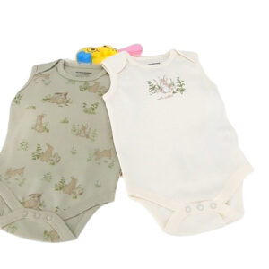 bodies bébé coton bio sans manches lapin