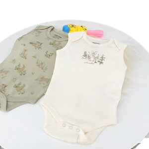 bodies bébé coton bio sans manches lapin