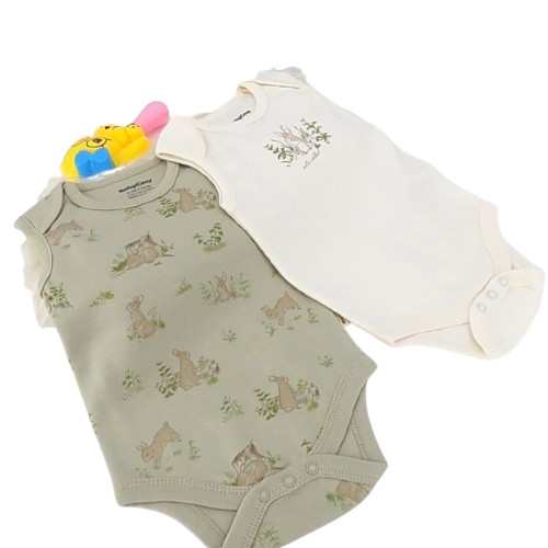 bodies bébé coton bio sans manches lapin