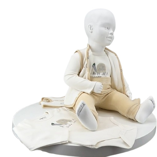 ensemble bébé 3 pièces body gilet pantalon coton bio