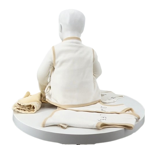 ensemble bébé 3 pièces body gilet pantalon coton bio