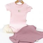 lot de 2 bodies bébé fille coton bio et bambou rose