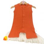 Barboteuse bébé sans manches en coton bio cannelle – été