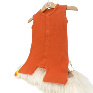 Barboteuse bébé sans manches en coton bio cannelle – été