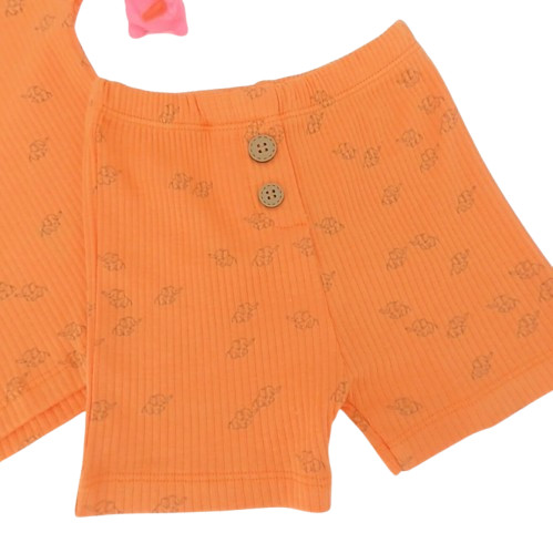 ensemble été bébé coton bio orange