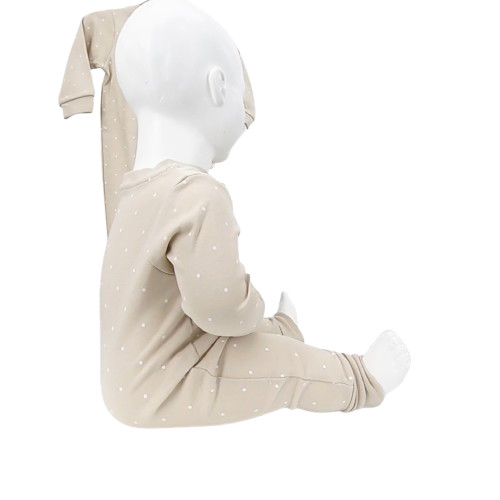 Pyjama bébé beige à pois en coton biologique