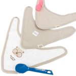 lot de 3 bavoirs bébé coton bio motif ourson