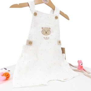 Salopette été bébé coton bio avec bonnet assorti