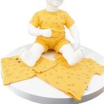 ensemble bébé été coton bio citron, t-shirt et short jaunes 3 à 24 mois