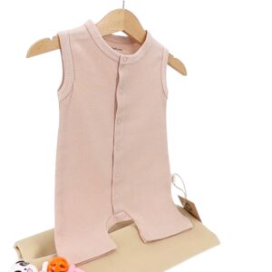 barboteuse bébé sans manches coton bio dirty pink 3 à 24 mois